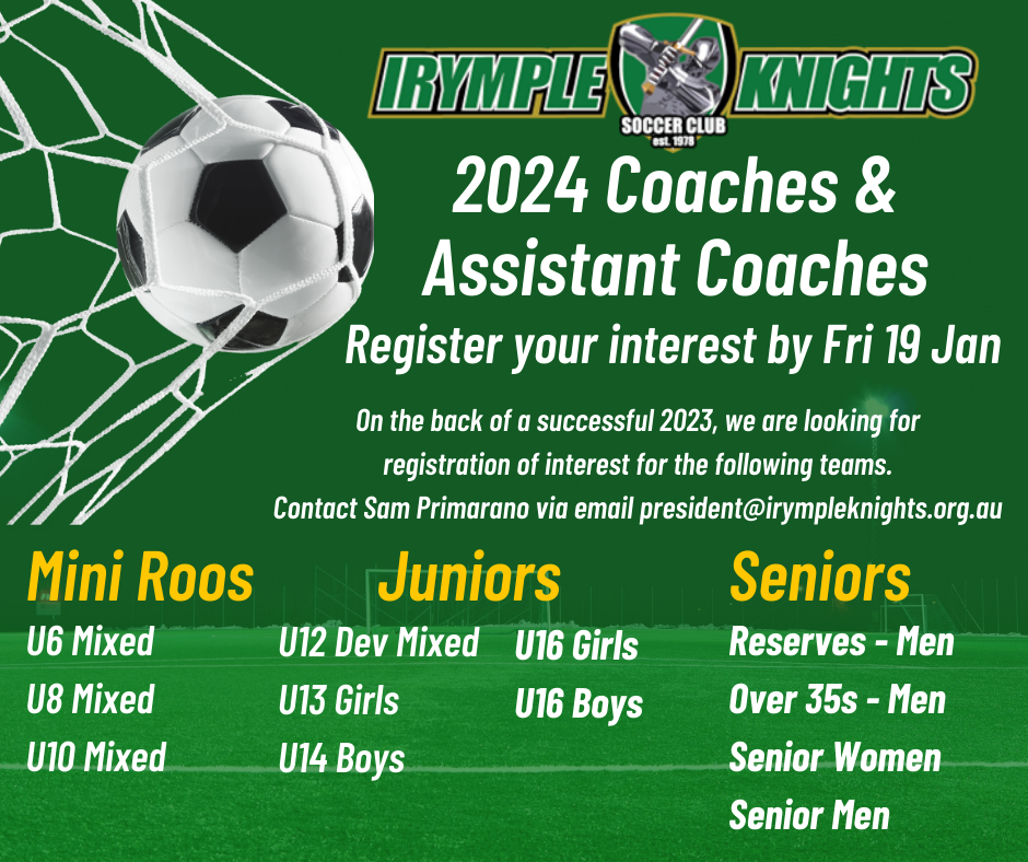 Expressions of Interest Open for 2024 Coaching Positions